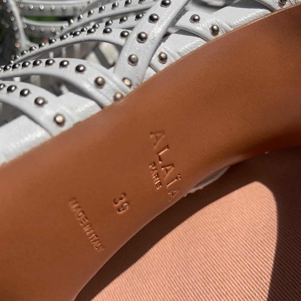 Alaia White Leather Studded Booties - Picture 3 of 13